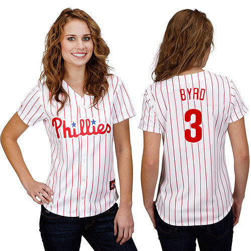 Marlon Byrd #3 mlb Jersey-Philadelphia Phillies Women's Authentic Home White Cool Base Baseball Jersey